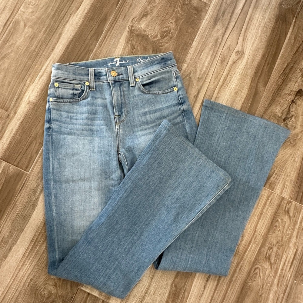 7 For All Mankind Charlize Light Blue Flare Jeans
